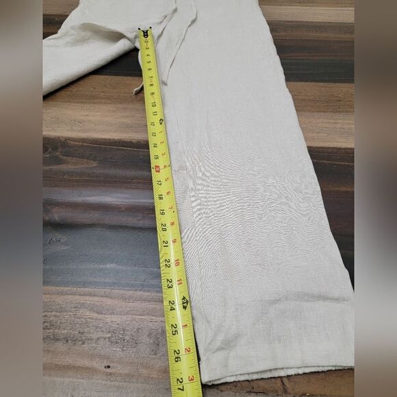 XIMO Relaxed Linen Summer Pants Joggers Back Casual Lagenlook W/ Pockets Size L - Picture 10 of 10